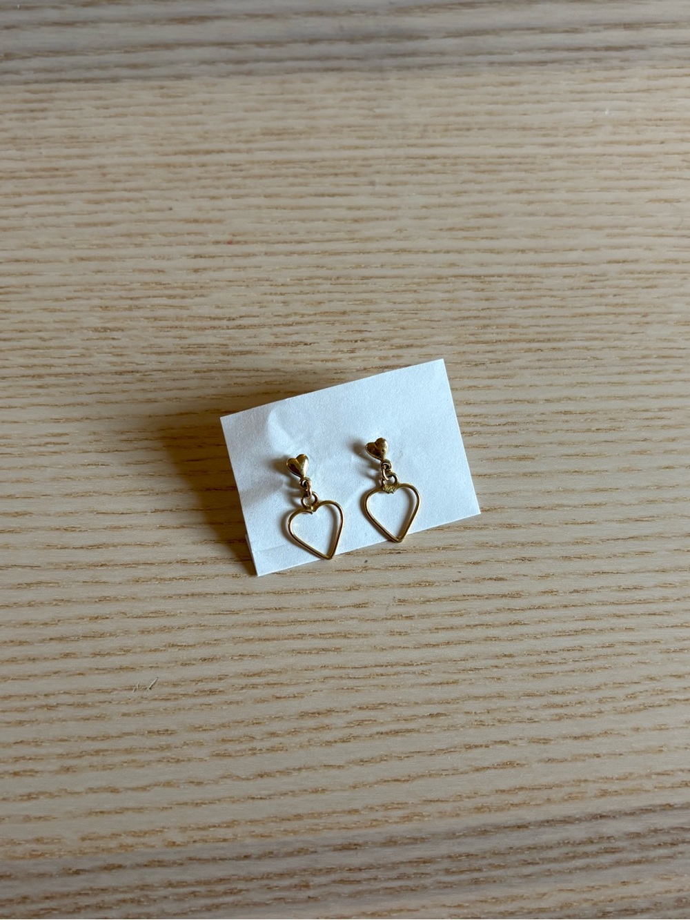 Gold Heart Drop Earrings - Women's Jewelry